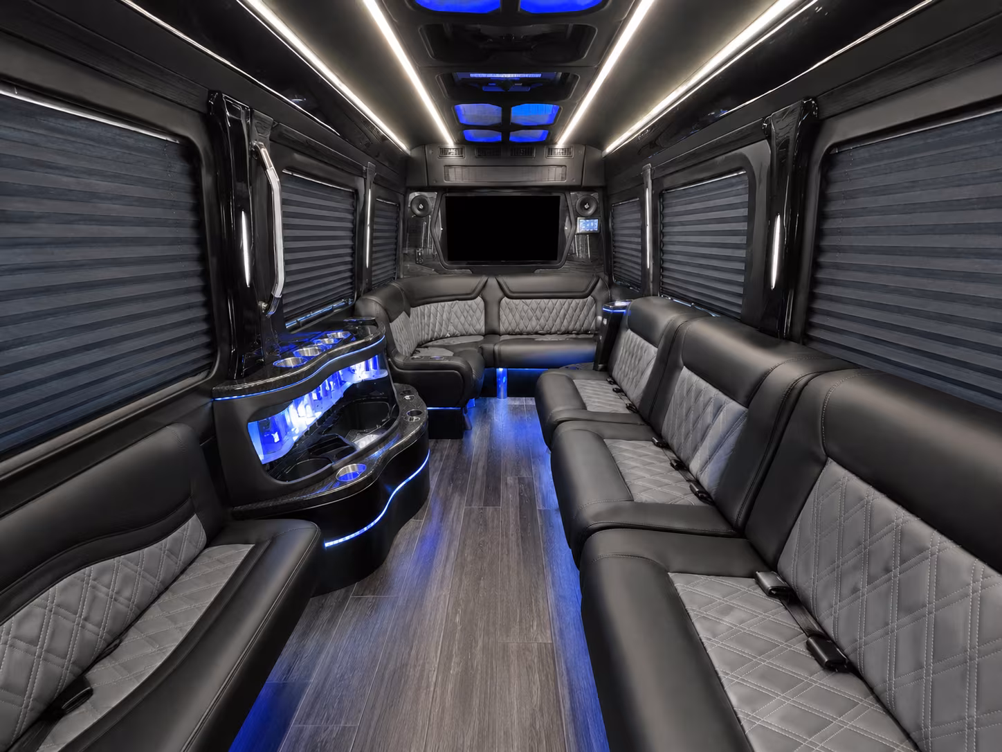 menifee 20 passenger party bus inside